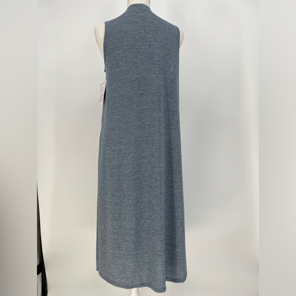 Lularoe Vest Womens XS Blue White Joy Duster Sweater Sleeveless Cardigan Ladies - Picture 2 of 10